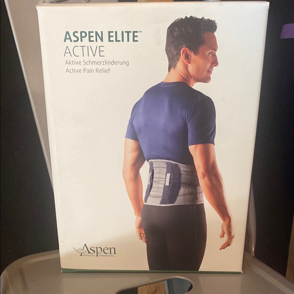 Aspen Elite Active Pain Relief Back Brace - Navy Blue size XLarge - Picture 1 of 5